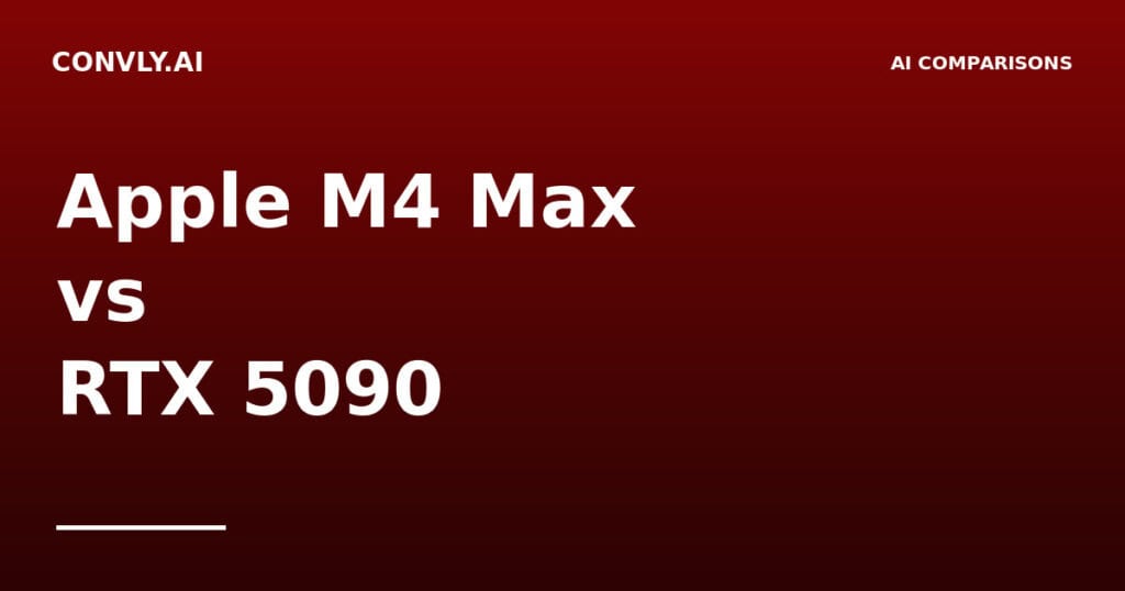 Comparison of Apple M4 Max and RTX 5090 graphics cards for AI tasks.