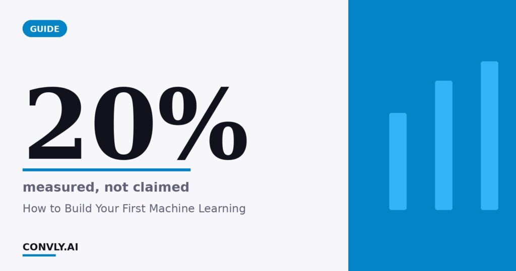 20% — measured, not claimed. How to Build Your First Machine Learning.