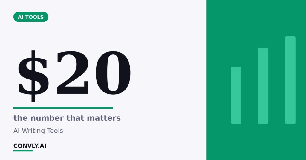 $20 — the number that matters. AI Writing Tools.