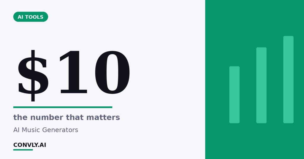 $10 — the number that matters. AI Music Generators.