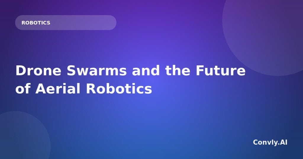 Drone swarms and aerial robotics future concept illustration.