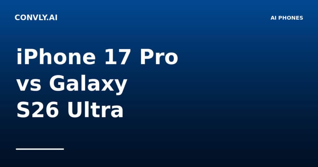 Comparison of iPhone 17 Pro and Galaxy S26 Ultra smartphones for tech enthusiasts.