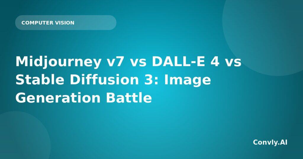 Comparison of Midjourney v7, DALL-E 4, and Stable Diffusion 3 for image generation.