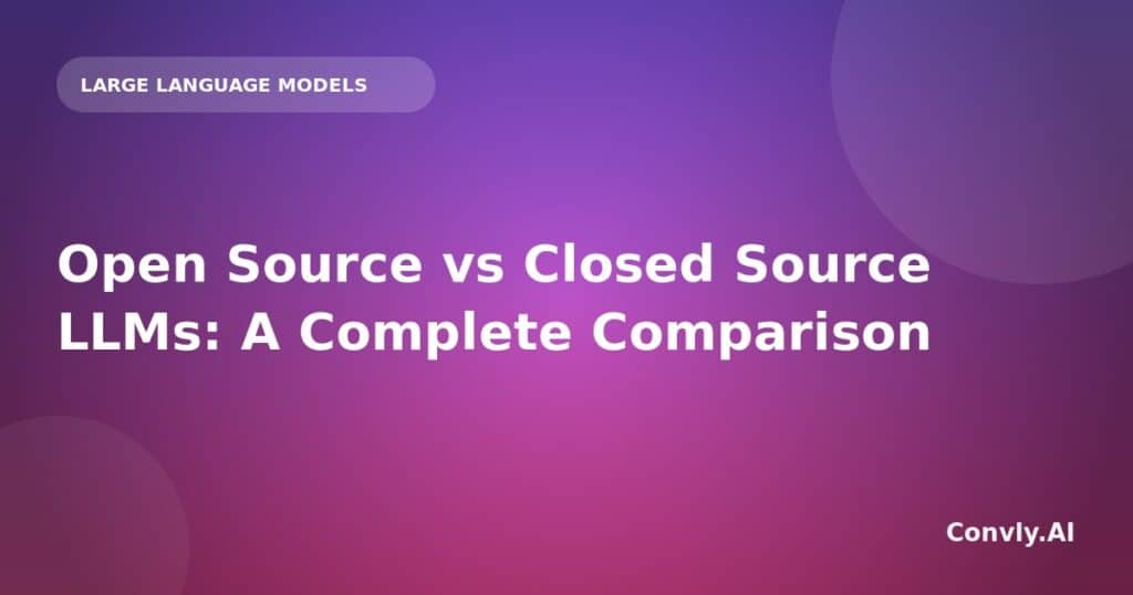 Comparison of open source and closed source large language models (LLMs) for AI development.