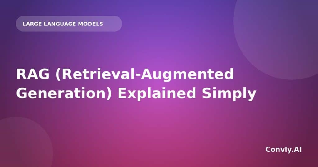 Illustration of RAG (Retrieval-Augmented Generation) concept for AI models by Convly AI.