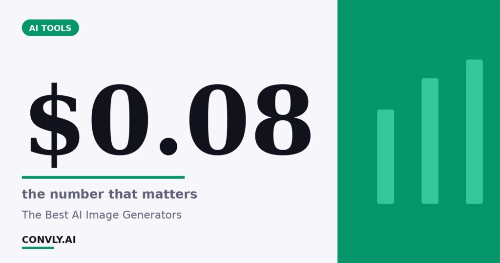 $0.08 — the number that matters. The Best AI Image Generators.