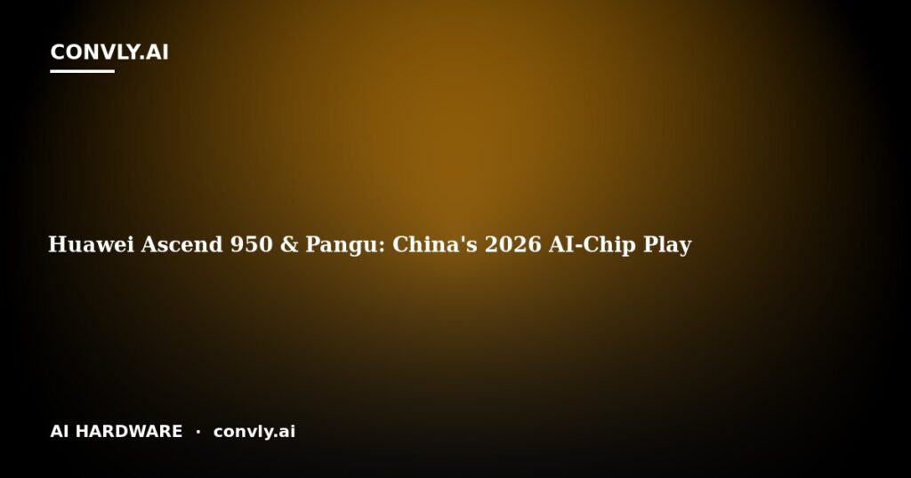 Huawei Ascend 950 & Pangu: China's 2026 AI-Chip Play