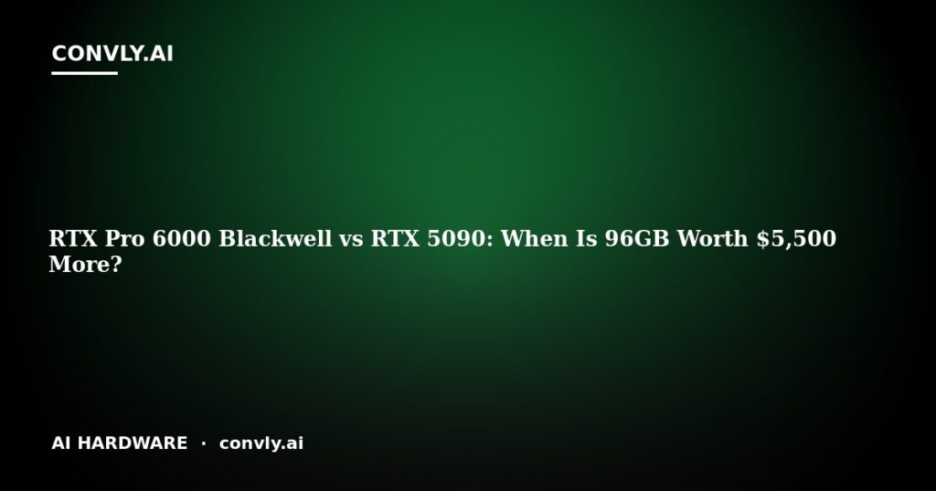RTX Pro 6000 Blackwell vs RTX 5090: When Is 96GB Worth $5,500 More?