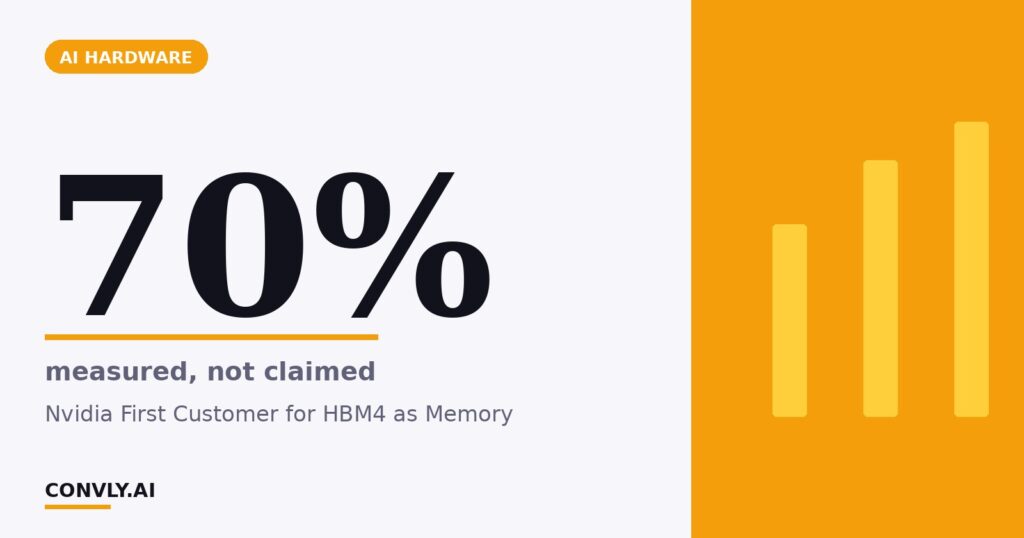 70% — measured, not claimed. Nvidia First Customer for HBM4 as Memory.