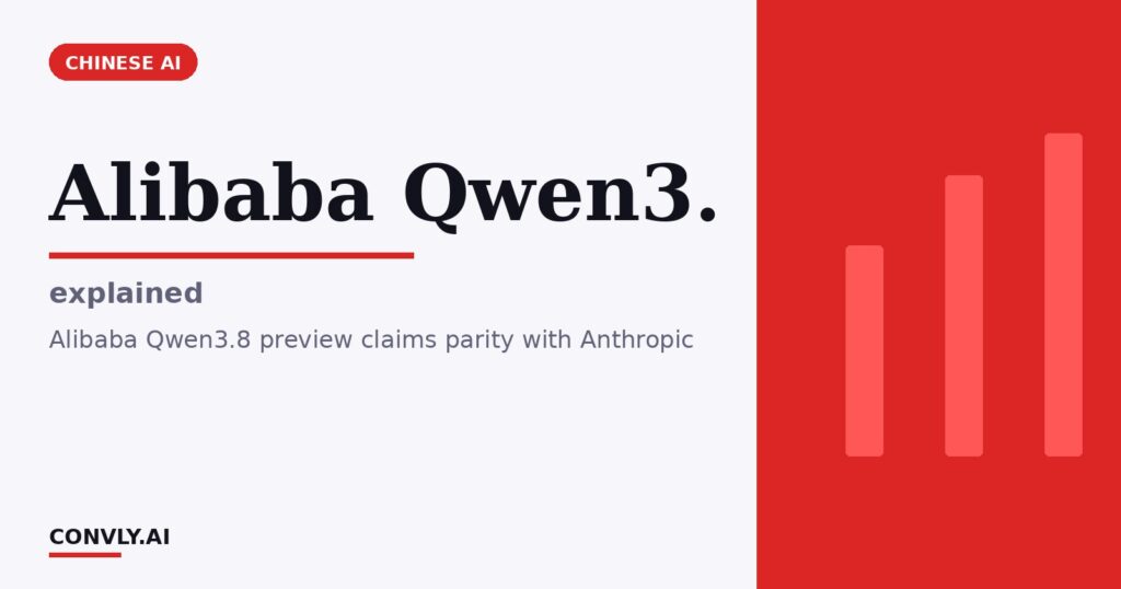 Alibaba Qwen3. — explained. Alibaba Qwen3.8 preview claims parity with Anthropic.