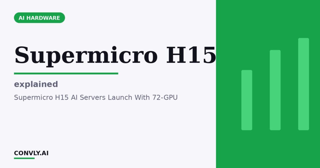 Supermicro H15 — explained. Supermicro H15 AI Servers Launch With 72-GPU.