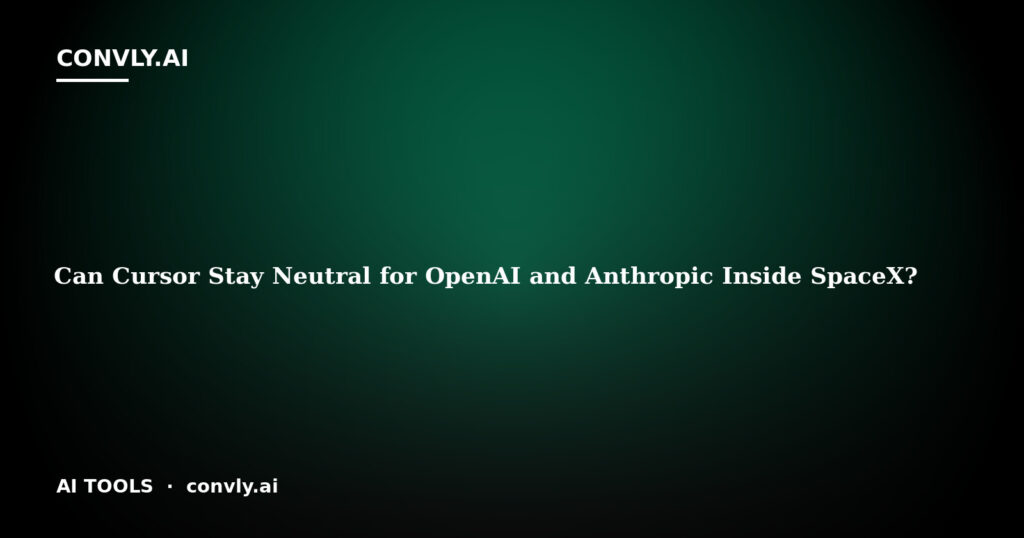 Can Cursor Stay Neutral for OpenAI and Anthropic Inside SpaceX?