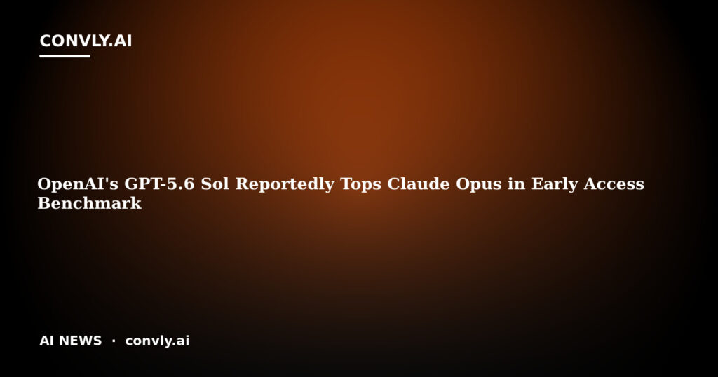 OpenAI's GPT-5.6 Sol Reportedly Tops Claude Opus in Early Access Benchmark