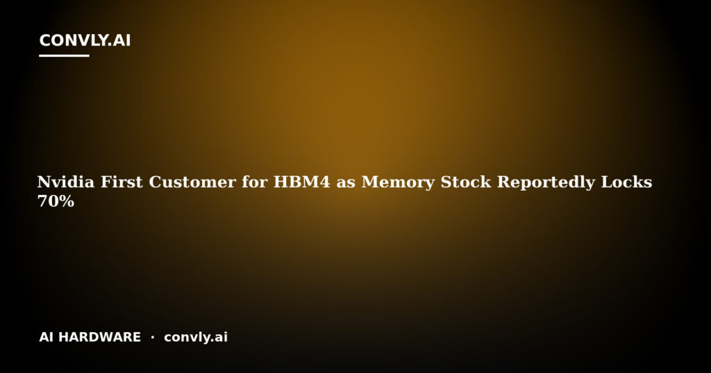 Nvidia First Customer for HBM4 as Memory Stock Reportedly Locks 70%