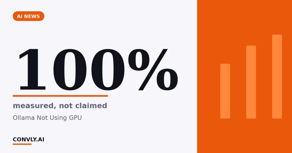 100% — measured, not claimed. Ollama Not Using GPU.