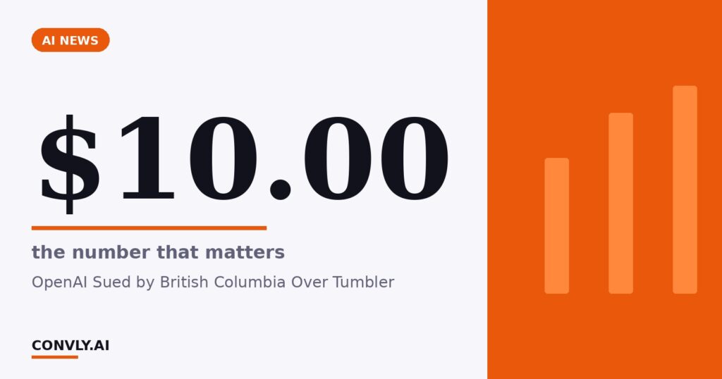 $10.00 — the number that matters. OpenAI Sued by British Columbia Over Tumbler.