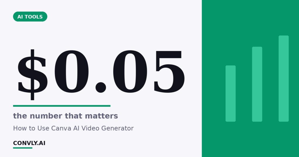 $0.05 — the number that matters. How to Use Canva AI Video Generator.